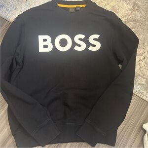 BOSS Men's Black Crewneck Sweater